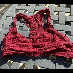 Burgundy lace bralette